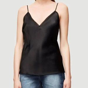 Frame Satin Black Vneck Tank